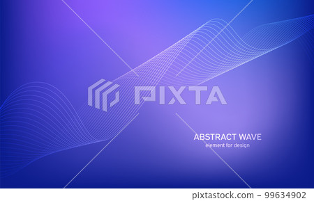 Abstract wave element for design. Digital frequency track equalizer. Stylized line art background. Colorful shiny wave with lines created using blend tool. Curved wavy line, smooth stripe Vector Abstract wave element for design. Digital frequency track equalizer. Stylized line art background. Colorful shiny wave with lines created using blend tool. Curved wavy line, smooth stripe Vector 99634902