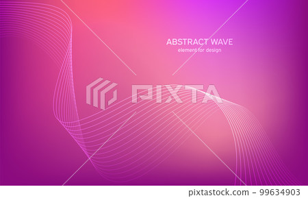 Abstract wave element for design. Digital frequency track equalizer. Stylized line art background. Colorful shiny wave with lines created using blend tool. Curved wavy line, smooth stripe Vector Abstract wave element for design. Digital frequency track equalizer. Stylized line art background. Colorful shiny wave with lines created using blend tool. Curved wavy line, smooth stripe Vector 99634903