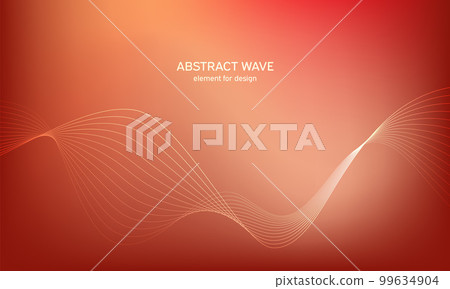 Abstract wave element for design. Digital frequency track equalizer. Stylized line art background. Colorful shiny wave with lines created using blend tool. Curved wavy line, smooth stripe Vector 99634904