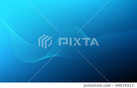 Abstract wave element for design. Digital frequency track equalizer. Stylized line art background. Colorful shiny wave with lines created using blend tool. Curved wavy line, smooth stripe Vector 99634915