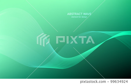 Abstract wave element for design. Digital frequency track equalizer. Stylized line art background. Colorful shiny wave with lines created using blend tool. Curved wavy line, smooth stripe Vector 99634924