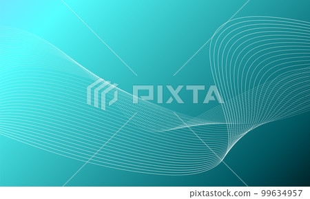 Abstract wave element for design. Digital frequency track equalizer. Stylized line art background. Colorful shiny wave with lines created using blend tool. Curved wavy line, smooth stripe Vector 99634957