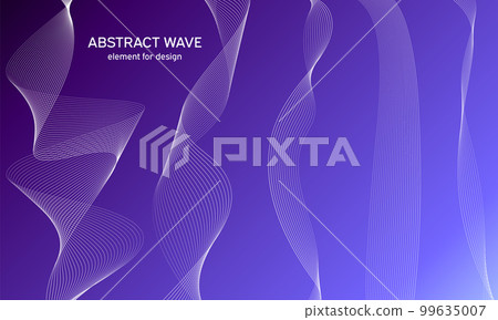 Abstract wave element for design. Digital frequency track equalizer. Stylized line art background. Colorful shiny wave with lines created using blend tool. Curved wavy line, smooth stripe Vector Abstract wave element for design. Digital frequency track equalizer. Stylized line art background. Colorful shiny wave with lines created using blend tool. Curved wavy line, smooth stripe Vector 99635007