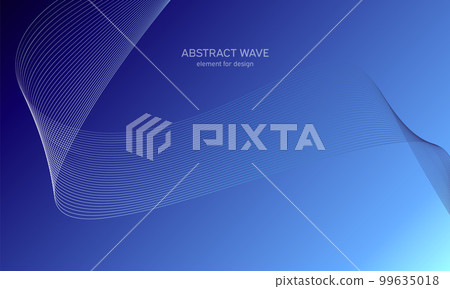 Abstract wave element for design. Digital frequency track equalizer. Stylized line art background. Colorful shiny wave with lines created using blend tool. Curved wavy line, smooth stripe Vector Abstract wave element for design. Digital frequency track equalizer. Stylized line art background. Colorful shiny wave with lines created using blend tool. Curved wavy line, smooth stripe Vector 99635018