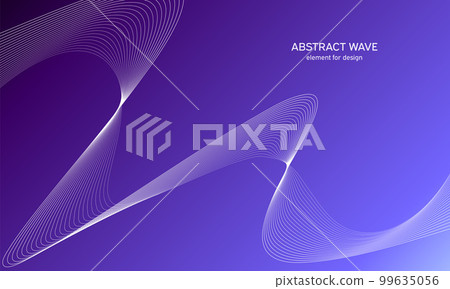 Abstract wave element for design. Digital frequency track equalizer. Stylized line art background. Colorful shiny wave with lines created using blend tool. Curved wavy line, smooth stripe Vector Abstract wave element for design. Digital frequency track equalizer. Stylized line art background. Colorful shiny wave with lines created using blend tool. Curved wavy line, smooth stripe Vector 99635056