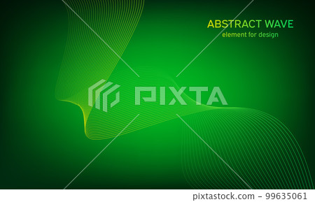 Abstract wave element for design. Digital frequency track equalizer. Stylized line art background. Colorful shiny wave with lines created using blend tool. Curved wavy line, smooth stripe Vector 99635061