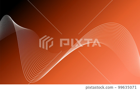 Abstract wave element for design. Digital frequency track equalizer. Stylized line art background. Colorful shiny wave with lines created using blend tool. Curved wavy line, smooth stripe Vector 99635071