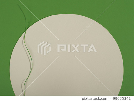 Green and white template for your text. Abstract geometric paper background 99635341