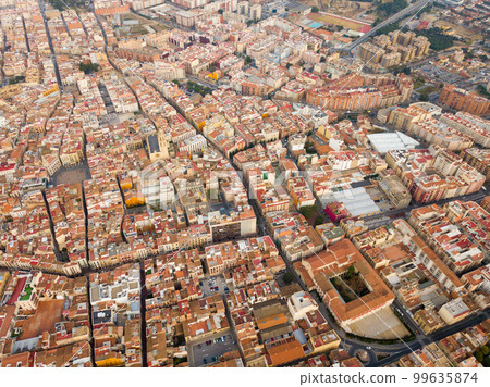 Aerial view of the roofs of the spanish city of Reus. Tarragona province. 99635874