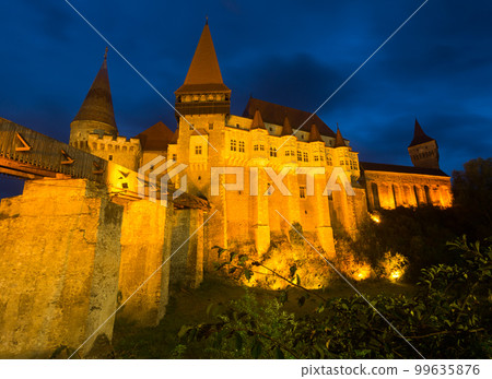 Image of Corvin Castle on the sunset Image of Corvin Castle on the sunset 99635876