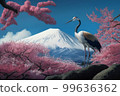 富士山和櫻花飛鶴 99636362