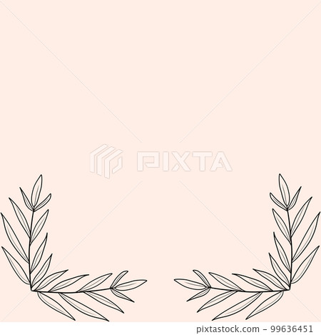 Leaf Corner Border. Hand drawn floral corner borders decoration 99636451