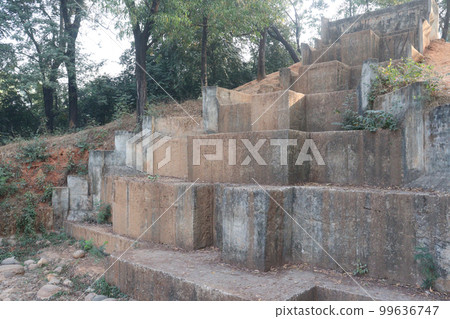 Man-made waterfall stairs on park Man-made waterfall stairs on park 99636747
