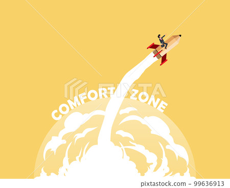 Step out of comfort zone. start new business journey concept. 99636913