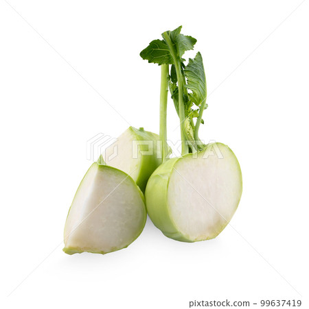 fresh kohlrabi isolated on white background 99637419