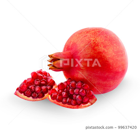 pomegranate isolated on white background pomegranate isolated on white background 99637420