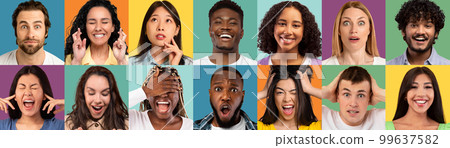 Mosaic Of Diverse Multiethnic People Portraits With Different Face Expressions Mosaic Of Diverse Multiethnic People Portraits With Different Face Expressions 99637582