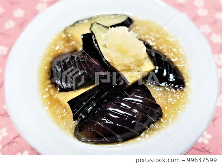 美味的炸茄子配蘿蔔泥 99637599