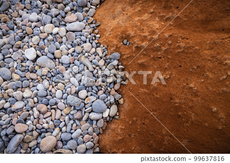 Rocky shapes on the beach. textures and patterns generated on the stones of the Ibiza. 99637816