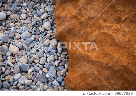 Rocky shapes on the beach. textures and patterns generated on the stones of the Ibiza. 99637829