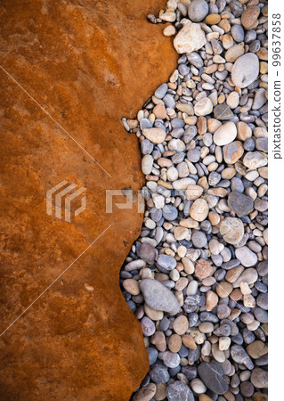 Rocky shapes on the beach. textures and patterns generated on the stones of the Ibiza. Rocky shapes on the beach. textures and patterns generated on the stones of the Ibiza. 99637858