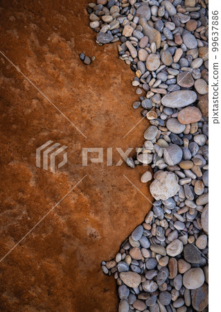 Rocky shapes on the beach. textures and patterns generated on the stones of the Ibiza. Rocky shapes on the beach. textures and patterns generated on the stones of the Ibiza. 99637886