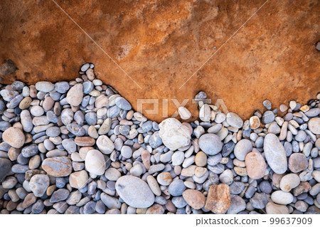 Rocky shapes on the beach. textures and patterns generated on the stones of the Ibiza. Rocky shapes on the beach. textures and patterns generated on the stones of the Ibiza. 99637909