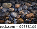 Rocky shapes on the beach. textures and patterns generated on the stones of the Ibiza. 99638109