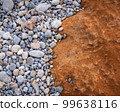 Rocky shapes on the beach. textures and patterns generated on the stones of the Ibiza. 99638116
