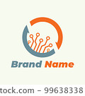 Technology logo simple tech design. Vector creative abstract circle modern icon for construction technology or logo template for digital communication concept 99638338