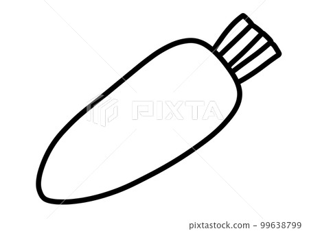 Hand-drawn illustration of radish monochrome 99638799
