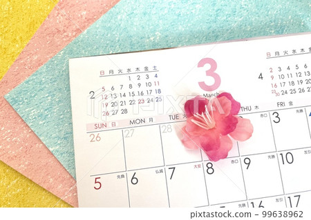 March appointments and colorful background 99638962