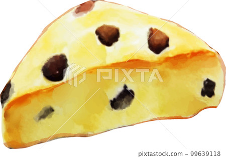 Triangular chocolate scone watercolor style illustration 99639118