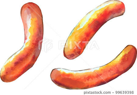 Baked sausage vector illustration set Baked sausage vector illustration set 99639398