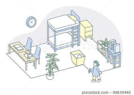 Children's room with bunk beds. 99639460