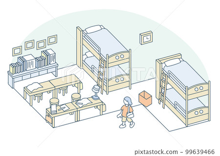 bedroom in the house. Children's room with bunk beds 99639466