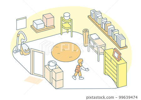 大樓內的儲藏室。存放書籍和紀念品的房間 99639474