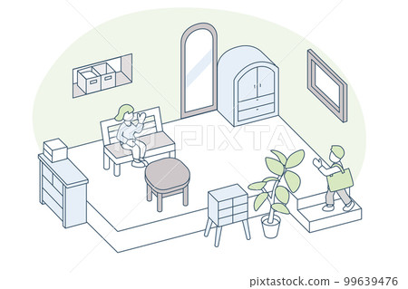 A private room with a mirror. enjoy a hobby 99639476