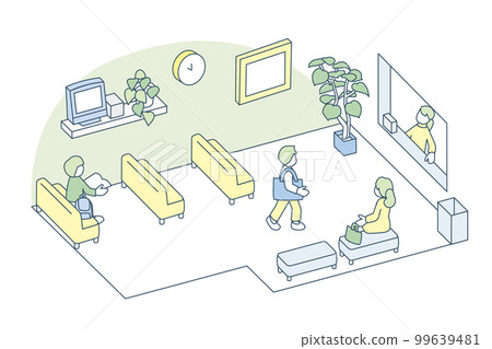 醫院和市政廳的等候區。看書等 醫院和市政廳的等候區。看書等 99639481