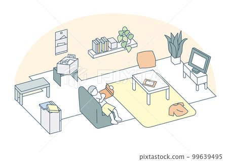 living room in the house. Private time to relax while lying down 99639495