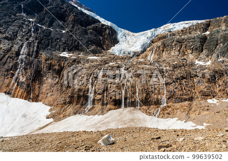 Angel Glacier Mount Edith Cavell in 2021 summer. Jasper National Park beautiful landscape. Alberta, Canada. Canadian Rockies Mountains nature scenery. Angel Glacier Mount Edith Cavell in 2021 summer. Jasper National Park beautiful landscape. Alberta, Canada. Canadian Rockies Mountains nature scenery. 99639502