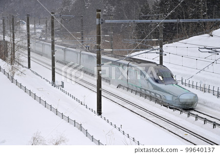 Hokkaido Shinkansen Yunosato Chinai (Shin) - Kikonai JR East E956 S13 formation (Sendai) ALFA-X 99640137