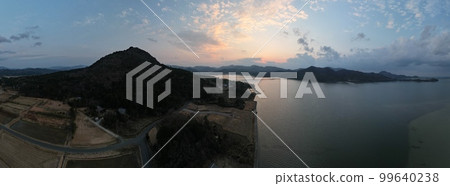 San'in Kaigan National Park Rural scenery and Mt. Kabuto Drone aerial photography 99640238