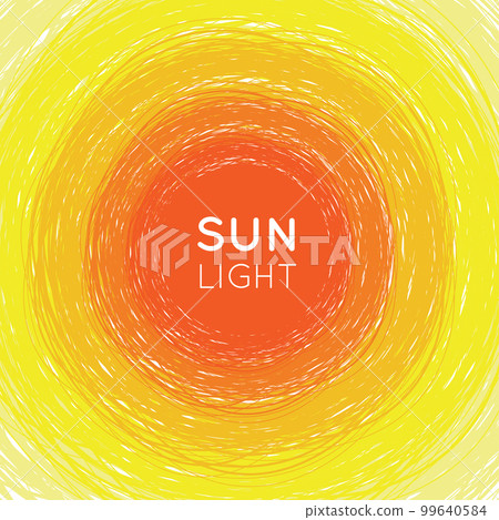 Sun background with hand-drawn circle. Elements for desicn. Vector illustration. 99640584