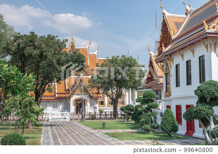Wat Benchamabophit temple, landmark for tourist at Bangkok,Thailand. Most favorite landmark for travel. 99640800