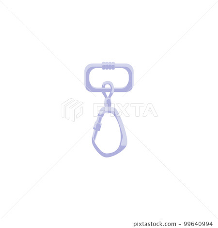 Climbers carbine or carabine clip supply flat vector illustration isolated. Climbers carbine or carabine clip supply flat vector illustration isolated. 99640994