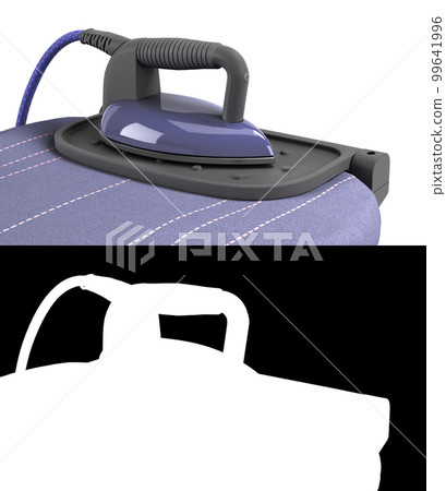 modern Ironing boards and iron 3d render on white with alpha 99641996
