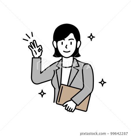 Business woman in a positive pose and smile 99642287