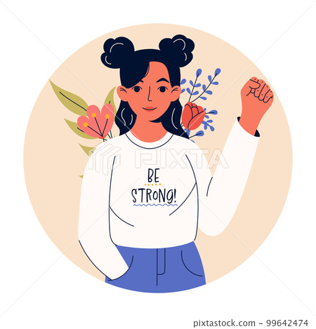 Beautiful girl. Girl power, feminism, sisterhood concept. 99642474