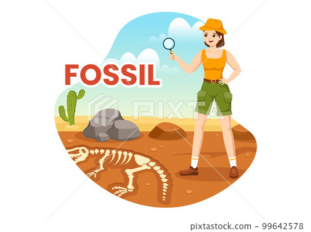 Fossil Illustration with Archaeologists Finds Dinosaurs Skeletons on Excavations or Digging Soil Layers in Flat Cartoon Hand Drawn Templates Fossil Illustration with Archaeologists Finds Dinosaurs Skeletons on Excavations or Digging Soil Layers in Flat Cartoon Hand Drawn Templates 99642578